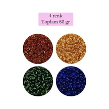 Tedar Dökme Cam Kum Boncuk 8/0 3 Mm - 4 Renk - Toplam 80 Gram - Bnc424 Najmaddin (No:1) 8.5Cm X 10.5 Cm