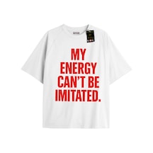 Flood Of Style Beyaz Oversize T-shirt Myenergycantbeımıtated Özel Tasarım