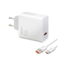Type-c Hızlı Şarj Seti 67w Usb Adaptörlü 95 Cm Pvc Kablolu Beyaz Nd1008 Tg 5klfk5h 1