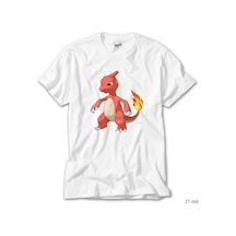 Pokemon Charmelon Beyaz Tişört Beyaz