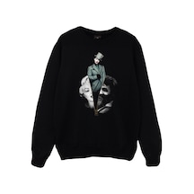 Marilyn Manson Baskılı Sweatshirt Siyah