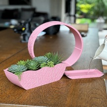 Bezos 3d Baskı Self-watering Planter - Kendi Kendini Sulayan Saksı-pembe Dmc