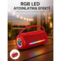 360 Rgb Led'li Taşınabilir Bluetooth Hoparlör Kırmızı Usb/tf De