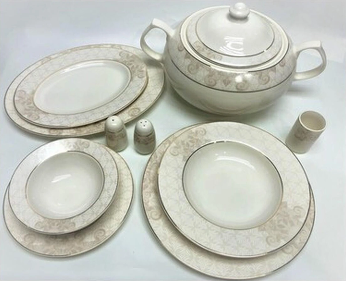 Güral Porselen 57 Parça Bone 12 Kişilik Yemek Takımı Süt Beyazı