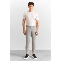 Süvari Gri Slim Düz Armürlü Normal Bel Klasik Pantolon Pn1014400473-s05