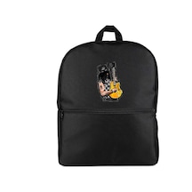 Slash Guitar Cartoon Siyah Sırt Çantası