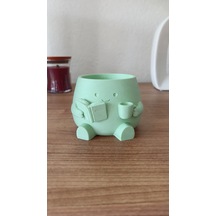 Bezos 3d Baskı Kitap Okuyan Saksı - Kupa Tutan Sevimli Saksı-mint Ob Standart