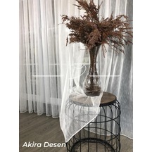 Tül Perde Kampanyalı Düz 3 Farklı Desen Etek Kurşun Sarım Ekru