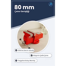 Sabit Tezgah Mengenesi 80 Mm Dökme Demir Gövdeli Çelik Çeneli Atö