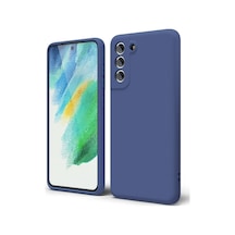 Samsung Galaxy S21 Fe Uyumlu Silikon Kılıf - Pastel Tonu Kamera Korumalı Esnek Kapak -lacivert Lacivert