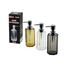 Uzun Sekizgen Şeffaf - Renkli Akrilik - Mika Kristal Sıvı Sabunluk 200ml Bx40 Çok Renkli