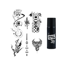 Fantastik Karizmatik Modeller Spray Tattoo Geçici Dövme Seti Dark Siyah Sprey