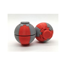 Alvera Press Küresi 3d Baskı Dönüşen Mekanik Fidget Stres Oyuncağı-kırmızı-gri