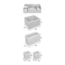 Çekmece Düzenleyici Set 4 Lü Gri Organizer Kutular Gri Kumaş Gri Tr Diğer