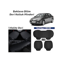 Renault Megane 2 2003-2008 Siyah Deri Oto Koltuk Minderleri