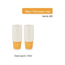 Kalınlaştırılmış Tek Kullanımlık Kağıt Bardaklar 245ml Ofis Veya Ev İçin - 50'li Paket 50 50