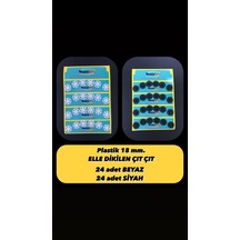 Plastik Çıt Çıt 18 Mm. - ( Beyaz - Siyah )