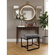 Pure Siyah Ayaklı Babyface Puf 50x40x45 Cm - Modern Bench Antrasit