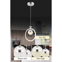 İstanbul Avize Işıl Led Üç Renk Gümüş Lüx Modern Ledli Avize