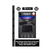 Özel Üretim Masa Üstü Kaydırmaz Pad Ofis Gereci Oyuncu Fare Altlığı 360 280mm Siyah