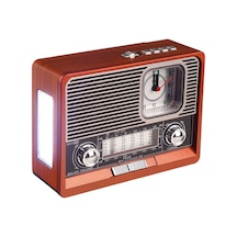 Fenerli Radyo Şarjlı Bluetooth Hoparlör Taşınabilir Led Işıklı Sd Kart Usb Girişli Speaker