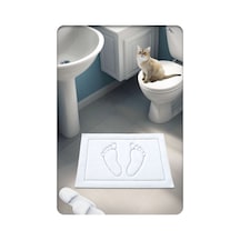 Buççin Online Mağaza Pamuk Dokuma Su Emici Banyo Paspası Ayak 60x40 Cm Beyaz Orta 6 - 12 Mm Pamuk Polyester Beyaz Çok Renkli