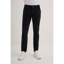 Cazador Vintage Terry Slim Fit Boru Paça Kadife Pantolon Siyah Cazador Vintage Terry Slim Fit Boru Paça Kadife Pantolon Siyah
