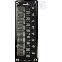 Sealux 8'Li Dikey Izoleli Switch Panel Sigortalı