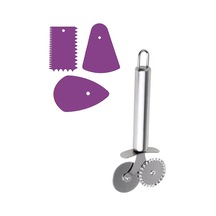 4'lü Set Hamur Kazıyıcı Spatula Pasta Dekorasyon Seti, Pizza Hamur Kesici Ahşap Kahverengi Diğer