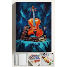 Sayılarla Boyama Seti Numaralı Tuval Fırça Boya 40x50 Cm - Keman