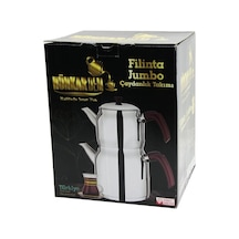 Filinta Jumbo Boy Çelik Çaydanlık Seti Çift Kapaklı Renkli Bakalit Kulp Üst Demlik: 2lt - Alt Suluk: Çok Renkli
