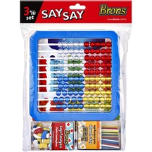 Brons 3'lü Say Say Set Mihsap, Sayı Çubuğu Ve Sayı Fasulyesi