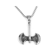 Viking Savaşçı Baltası Paslanmaz Çelik Kolye Çelik Viking Savaşçı Baltası Paslanmaz Çelik Kolye Çelik