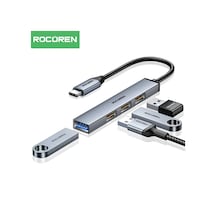Rocoren Type-c 5gbps 4 Portlu Usb-a 3.0 Çoklayıcı Dönüştürücü Hub