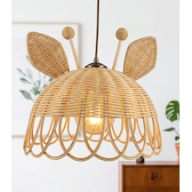Zürafa Model Rattan Avize Ekru