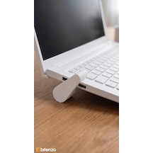 Minimalist Yuvarlak Tasarım Mini Laptop Standı - 2'li Set Taşınabilir Ergonomik Yükseltici - Beyaz