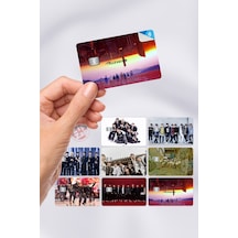 Stray Kids Kpop K-pop Kart Kaplama Yapışkanlı Folyo Sticker 8 Adet Çok Renkli