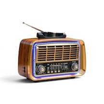 Rt-610a Solar Güneş Panelli Nostaljik Radyo,ledli Bluetooth Nostalji Radyo