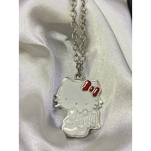 Dükan Design Hello Kitty Beyaz Mineli Kolye Beyaz