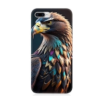 Apple Uyumlu iPhone 8 Plus Renkli Kaya Kartalı Desenli Silikon Kılıf