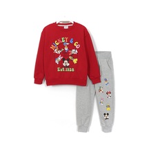 Dobakids Mickey Friends Baskılı Unisex Çocuk Eşofman Takımı 3-9 Yaş Kırmızı