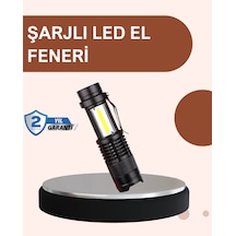 Hubrendy Tekno Alüminyum Gövdeli 2000 Lümen Güçlü Led El Feneri AÇIK GRİ KAHVE KARIŞIMI