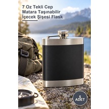 5 Adet Paslanmaz Çelik Matara 7 Oz Tekli Cep Matara Taşınabilir İçecek Şişesi Flask