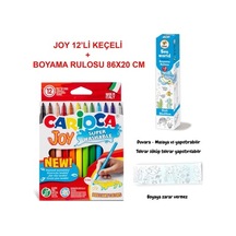 12'li Keçeli Boyama Seti Ve 86x20 Cm Boyama Rulosu