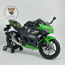 Kawasaki Ninja 400 1:12 Diecast Sesli Işıklı Motosiklet Modeli - Yeşil Siyah