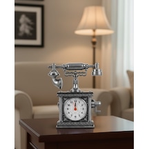 Nostaljik Telefon Tasarımlı Masa Saati Yüksek Sesli Alarm Siyah 98281276