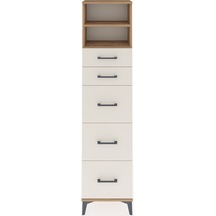 Arges Dolap 2 Raflı 5 Çekmeceli 44x30x182 Çam-aytaşı Çam
