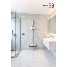 Mainshop Yapışkanlı Pratik Mop Ve Süpürge Tutucu - Delmesiz Fırça Askısı 1 Adet M-310 Beyaz