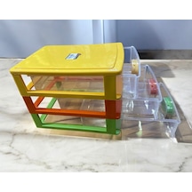3 Katlı Çekmeceli Kutu Masa Üstü Organizer Çok Renkli
