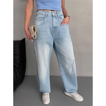 Baloon Fit Dikiş Detaylı Balta Cepli Fresh Mavi Jean Mavi+fresh